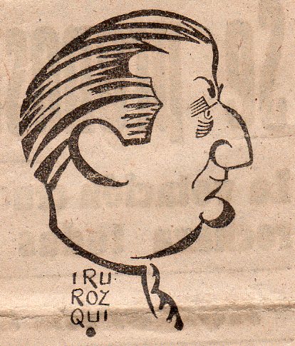 Caricatura de Pepe Campúa realizada por Irurozqui publicada en La Prensa