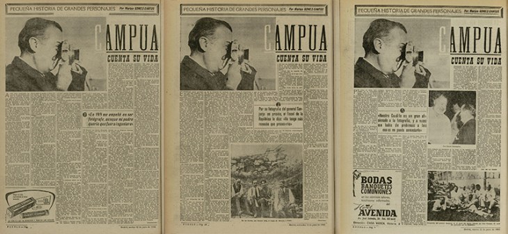 Serie de tras artículos de Marino Gómez-Santos sobre la vida de Campúa, con fotografía de Joana Biarnés