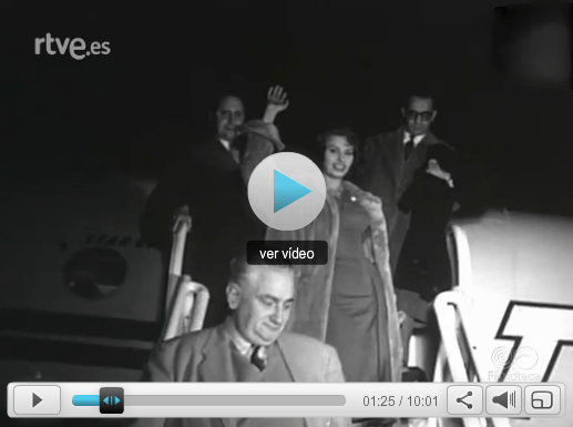 El No-Do, único noticiario audiovisual de la época, también dio noticia de la visita de Sofía Loren a Madrid